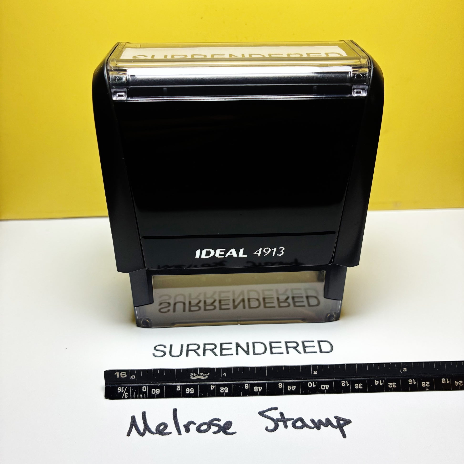 Surrendered stamp black ink large