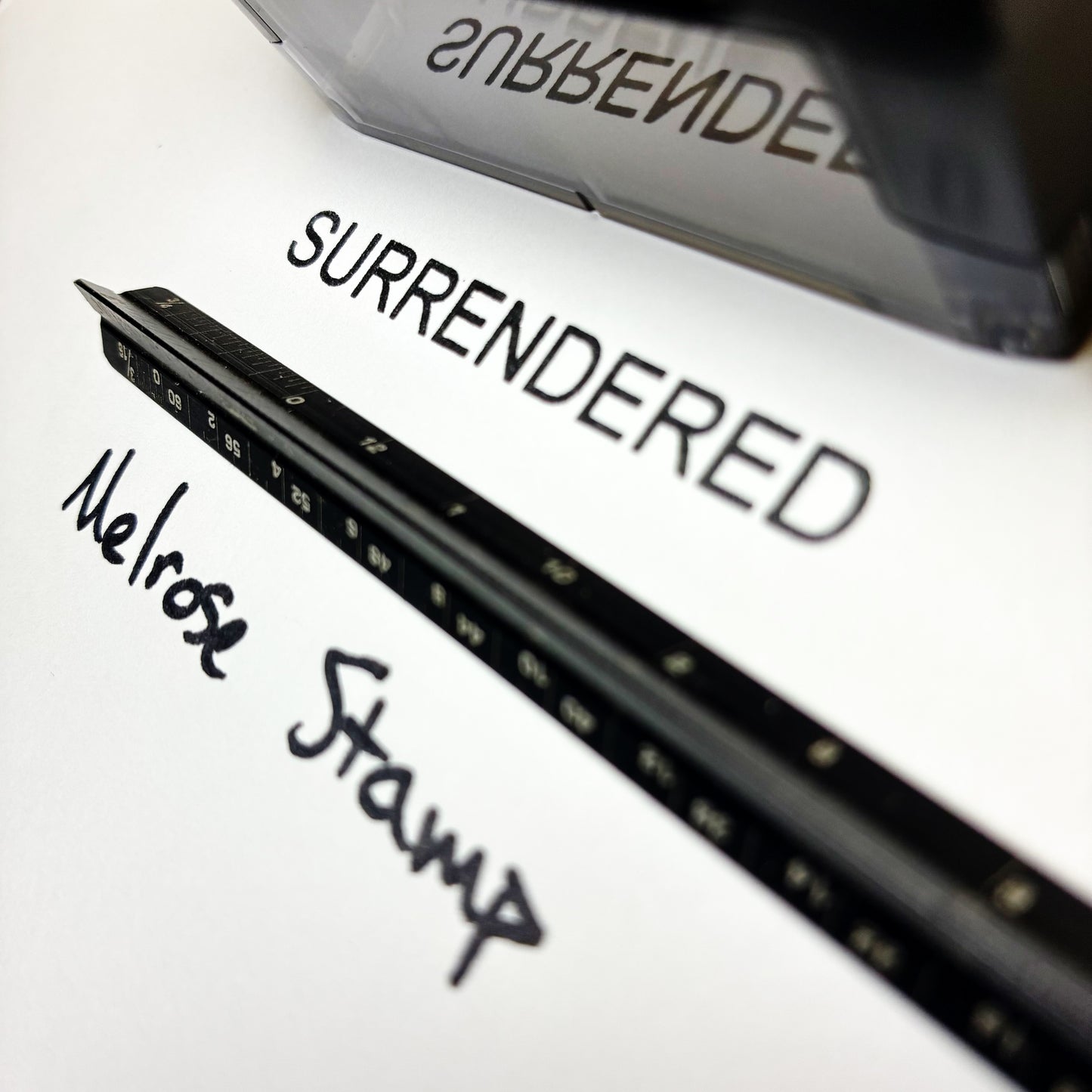 Surrendered stamp black ink large