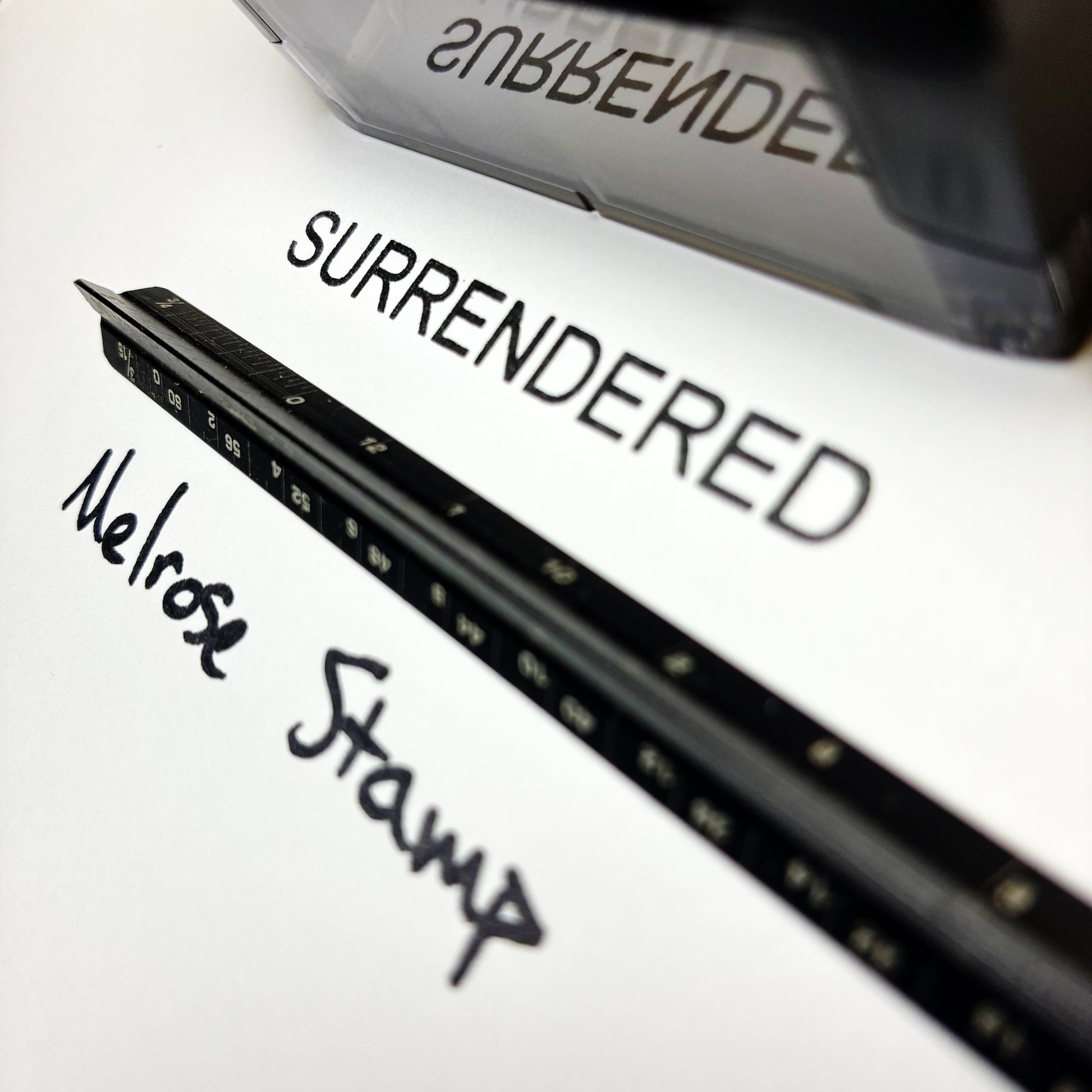 Surrendered stamp black ink large
