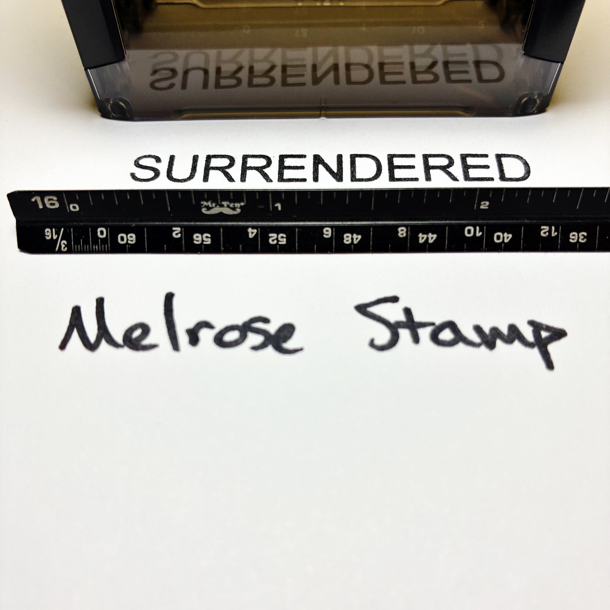 Surrendered stamp black ink large