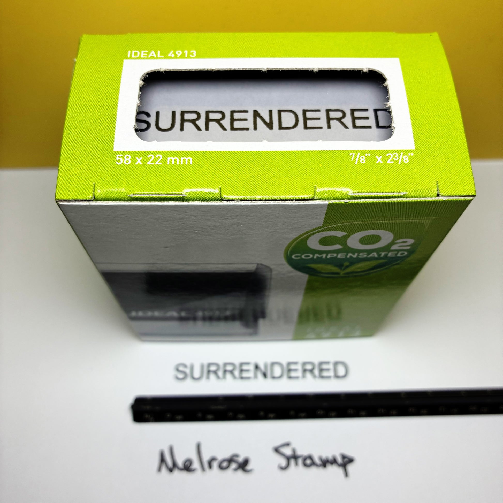 Surrendered stamp black ink large