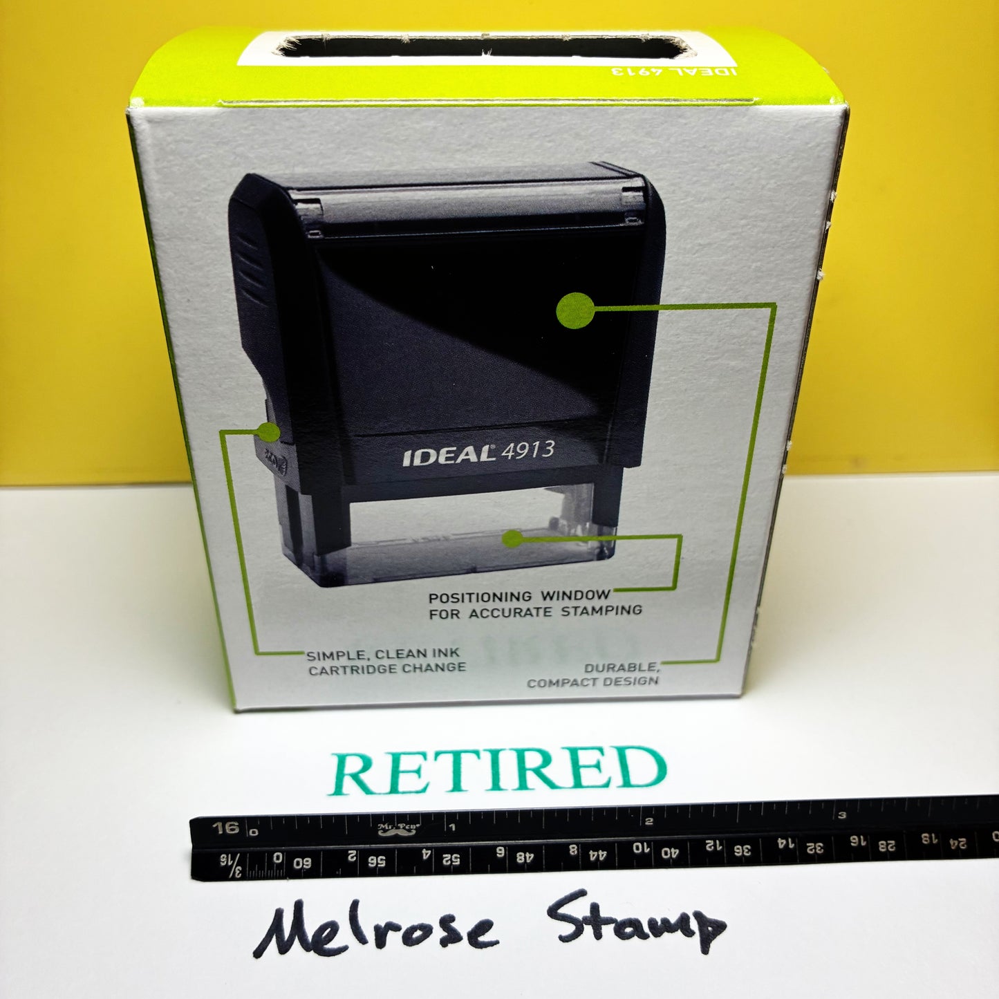 Retired Rubber Stamp Self Inking Ideal 4913
