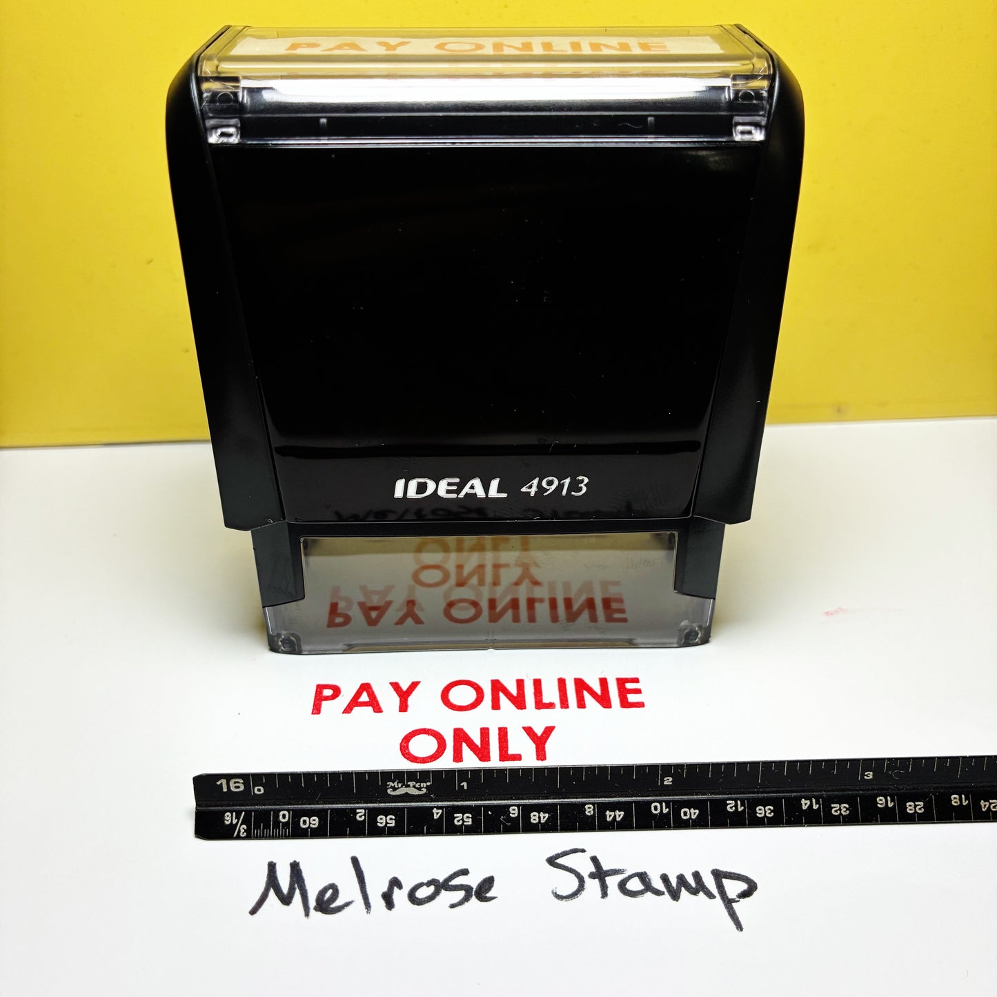 Pay Online Only Rubber Stamp Self Inking Ideal 4913