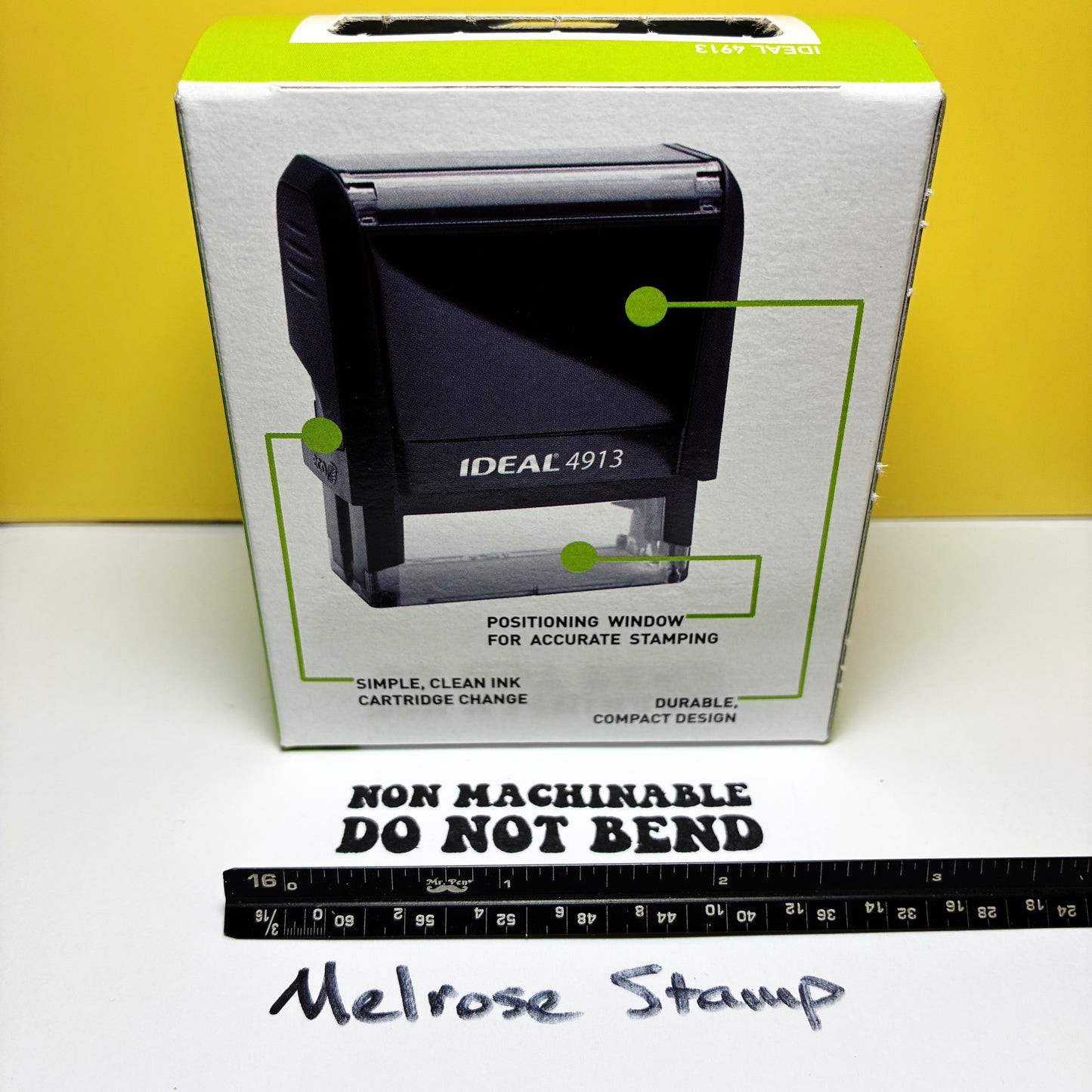 Non Machinable Do Not Bend Rubber Stamp Black Ink Self Inking Ideal 4913