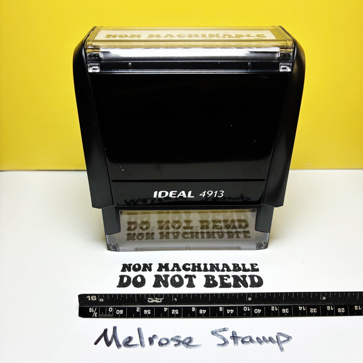 Non Machinable Do Not Bend Rubber Stamp Black Ink Self Inking Ideal 4913
