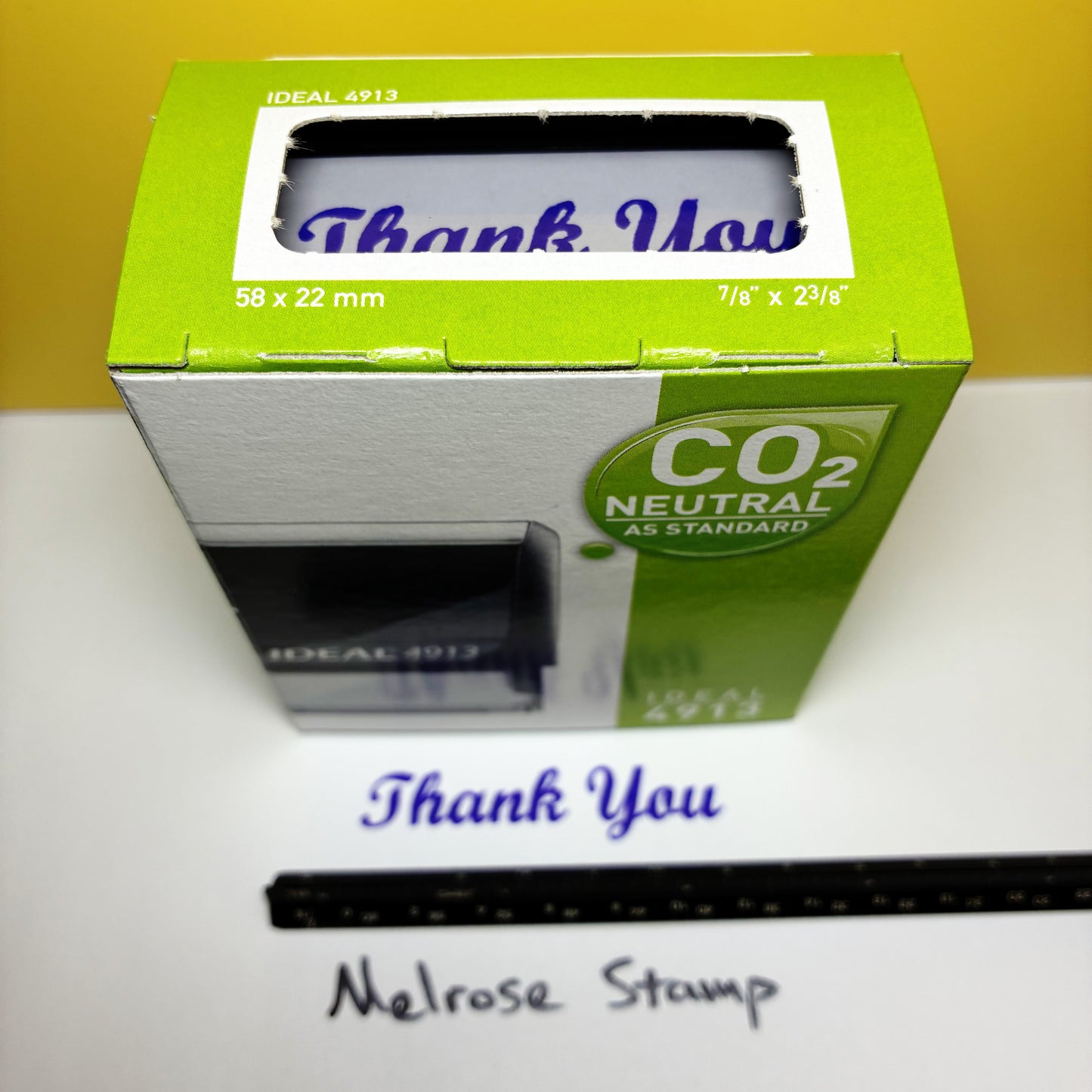 Thank You Rubber Stamp Purple Ink Self Inking Ideal 4913