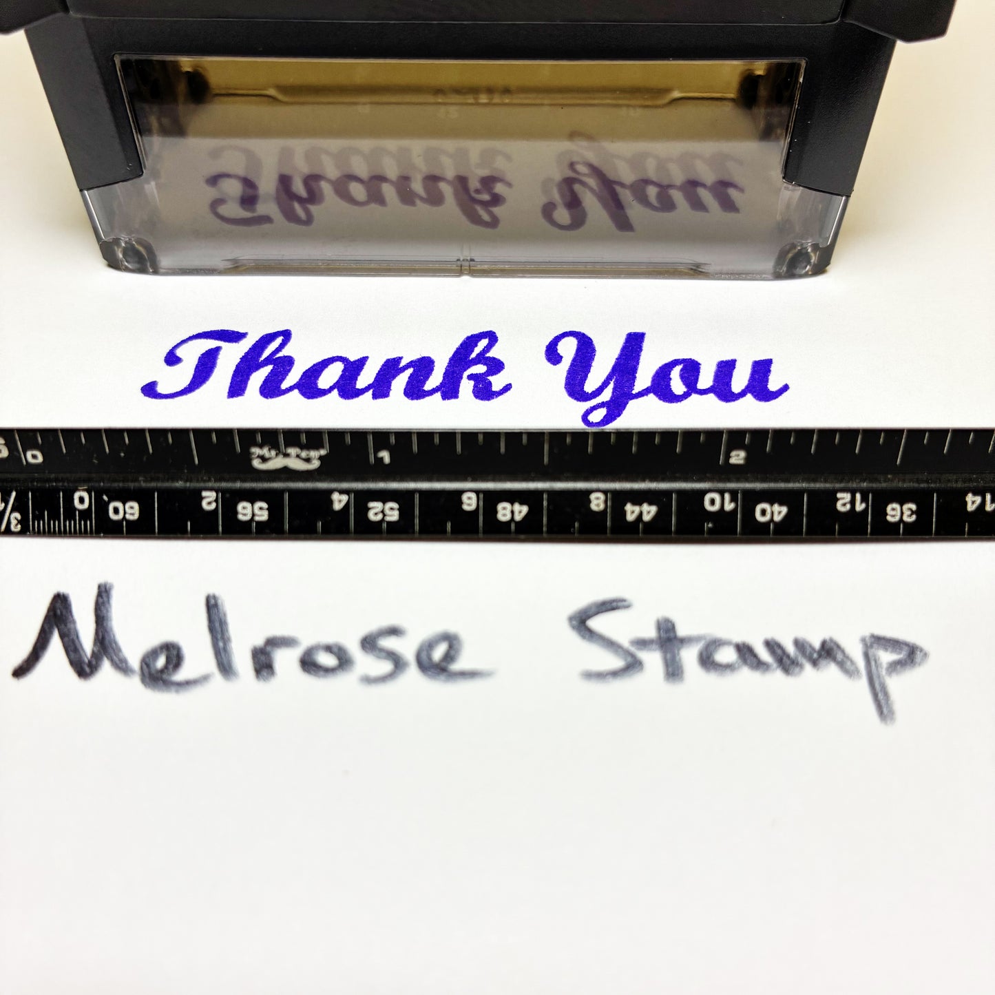 Thank You Rubber Stamp Purple Ink Self Inking Ideal 4913
