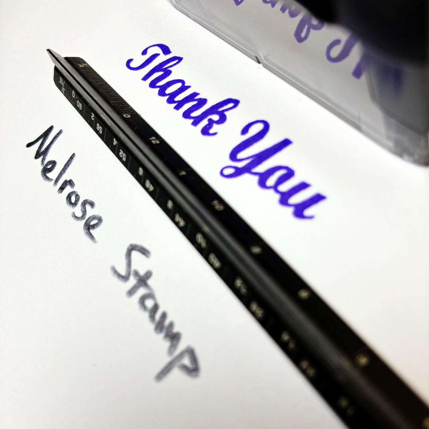 Thank You Rubber Stamp Purple Ink Self Inking Ideal 4913