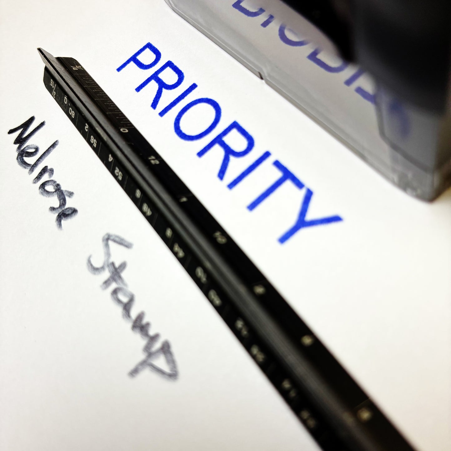 Priority Rubber Stamp Blue Ink Self Inking Ideal 4913
