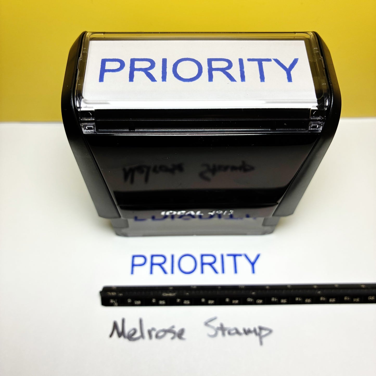 Priority Rubber Stamp Blue Ink Self Inking Ideal 4913