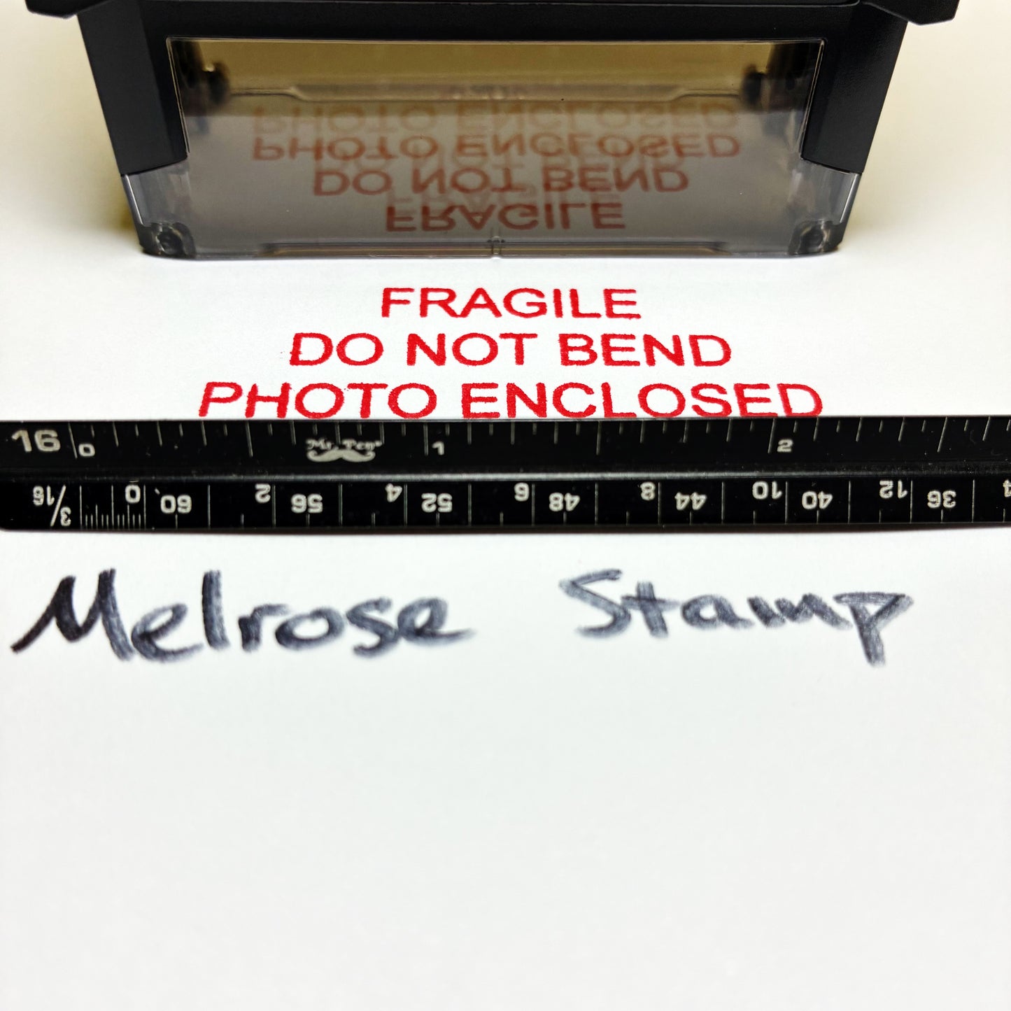 Fragile Do Not Bend Photo Enclosed Rubber Stamp Red Ink Ideal 4913