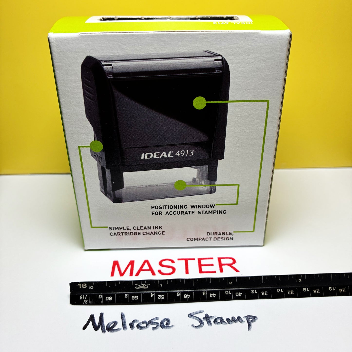 Master Rubber Stamp Self Inking Red Ink Ideal 4913