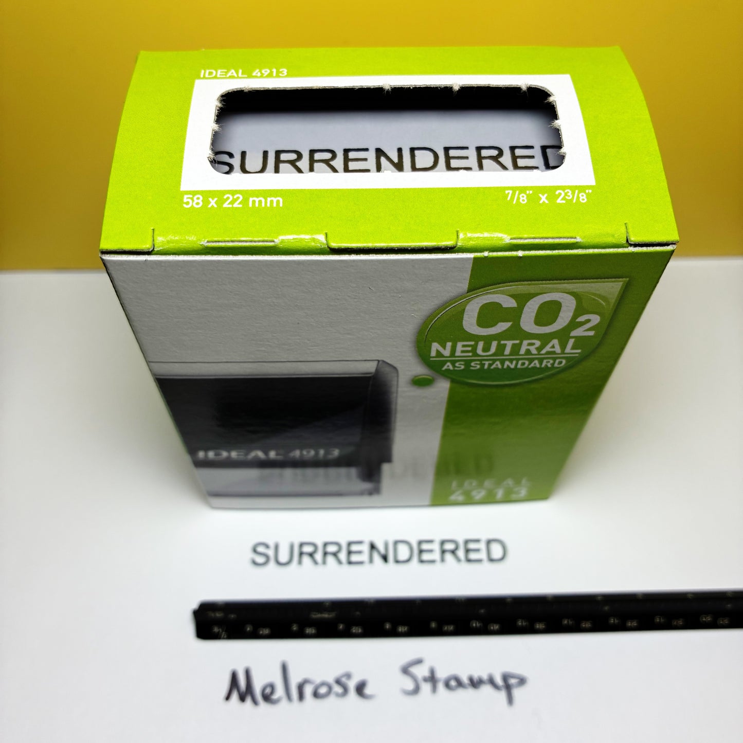 Surrendered Rubber Stamp Black Ink Self Inking Ideal 4913