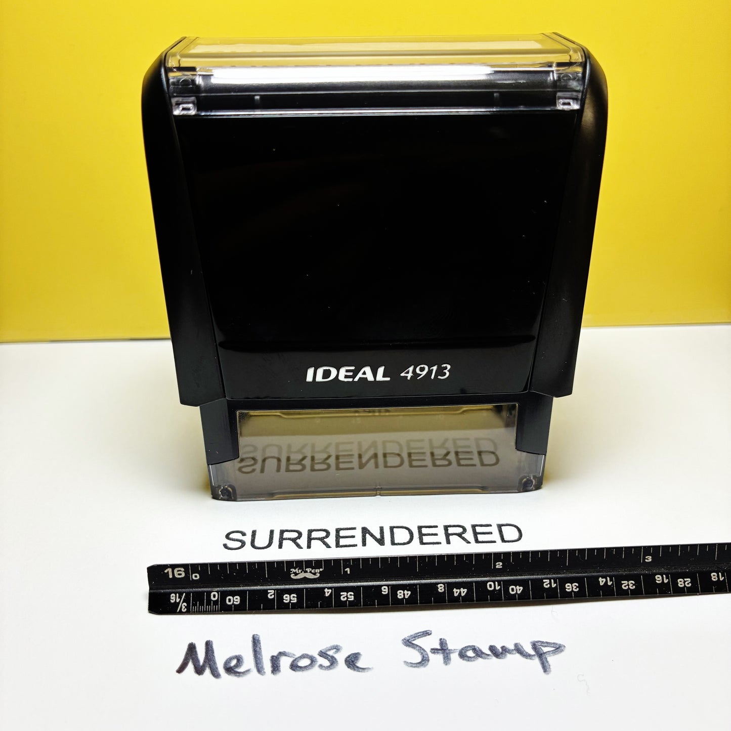 Surrendered Rubber Stamp Black Ink Self Inking Ideal 4913