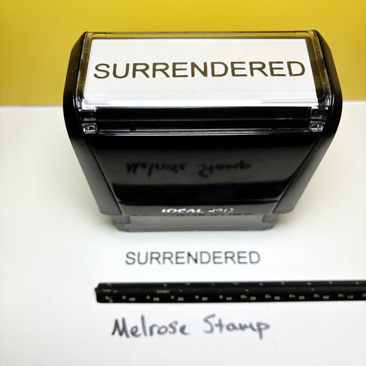 Surrendered Rubber Stamp Black Ink Self Inking Ideal 4913