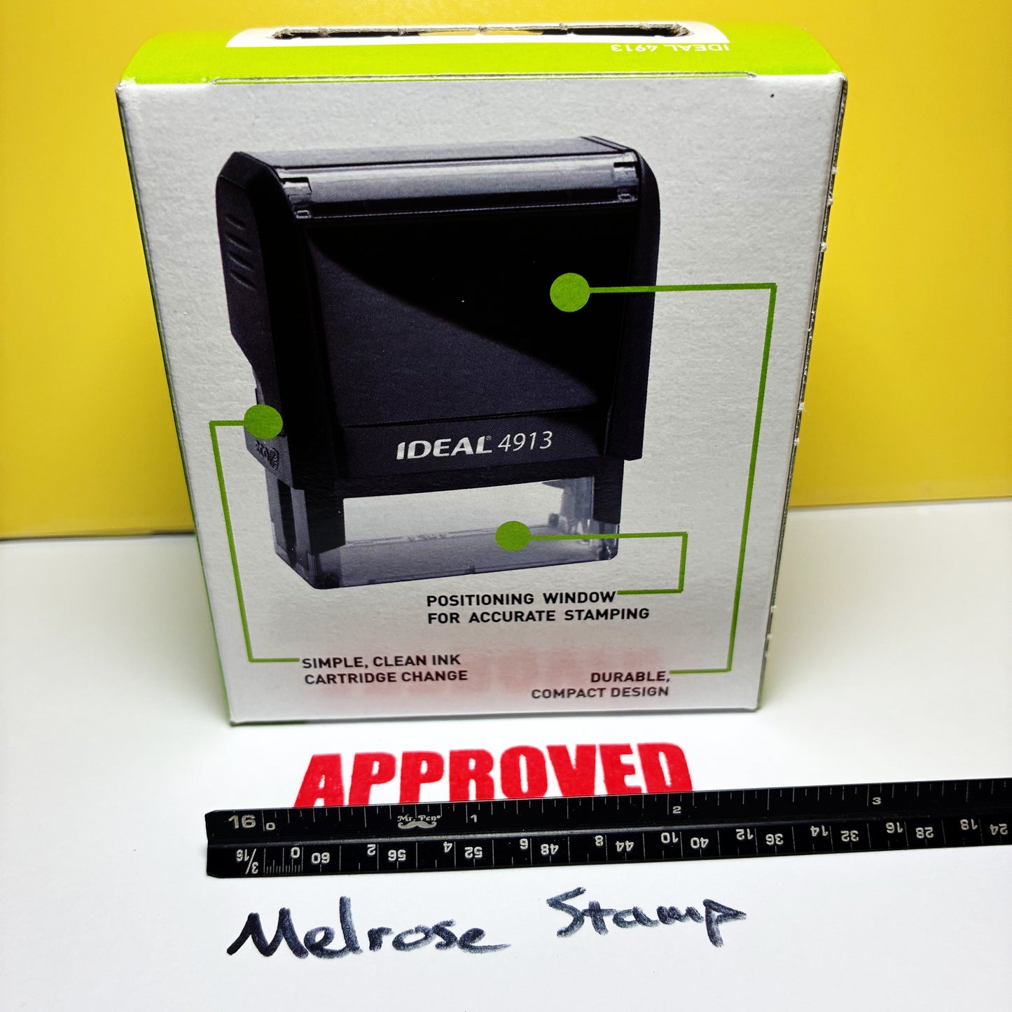 Approved Rubber Stamp Red Ink Self Inking Ideal 4913