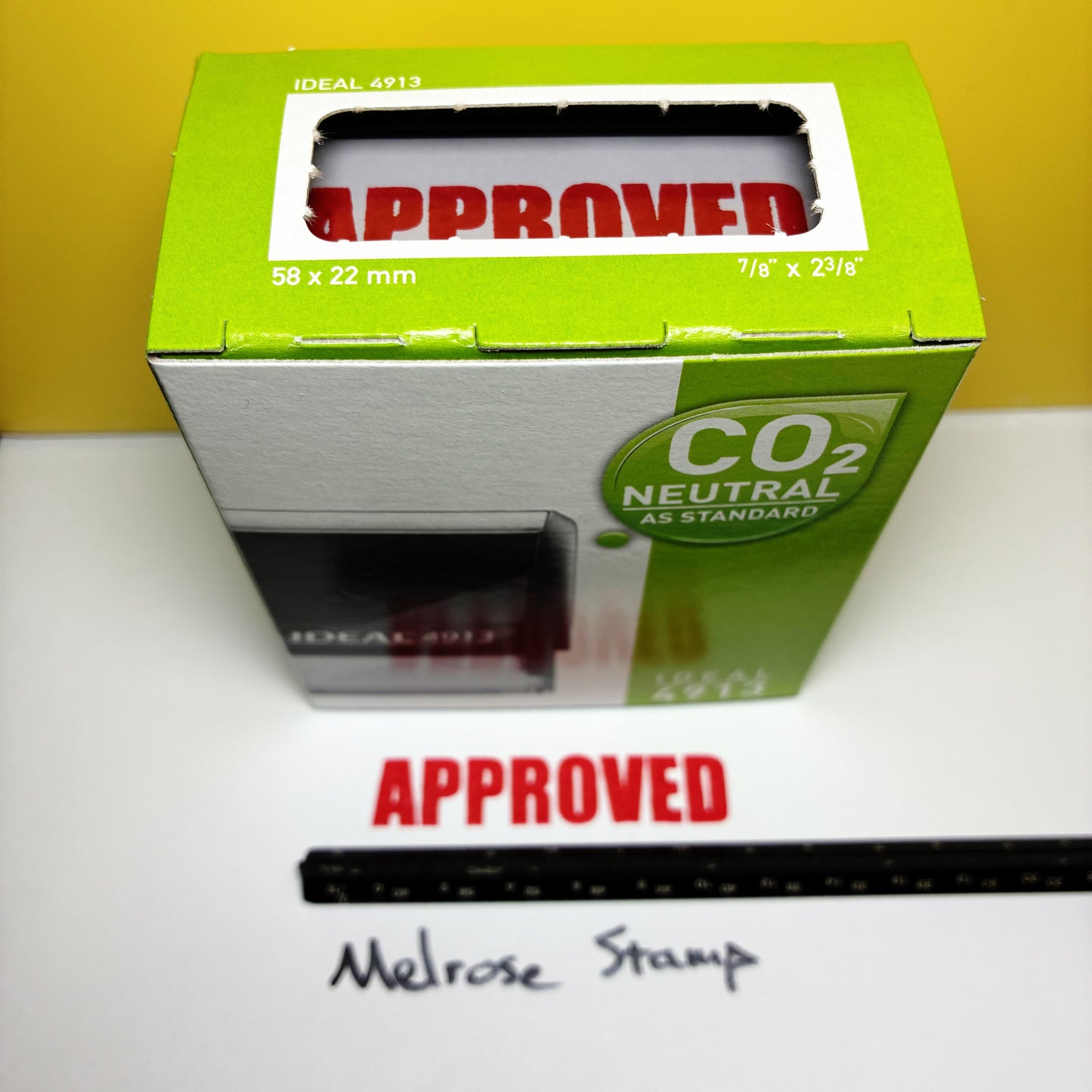 Approved Rubber Stamp Red Ink Self Inking Ideal 4913