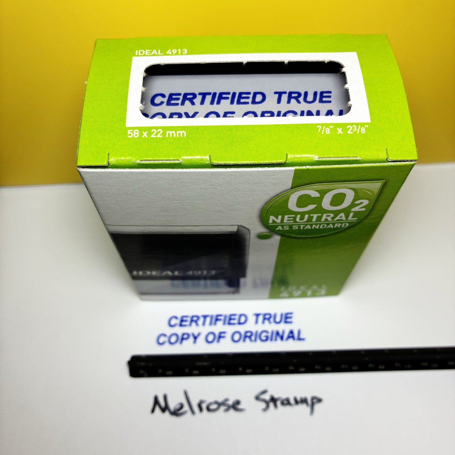 Certified True Copy Of Original Rubber Stamp Blue Ink Ideal 4913
