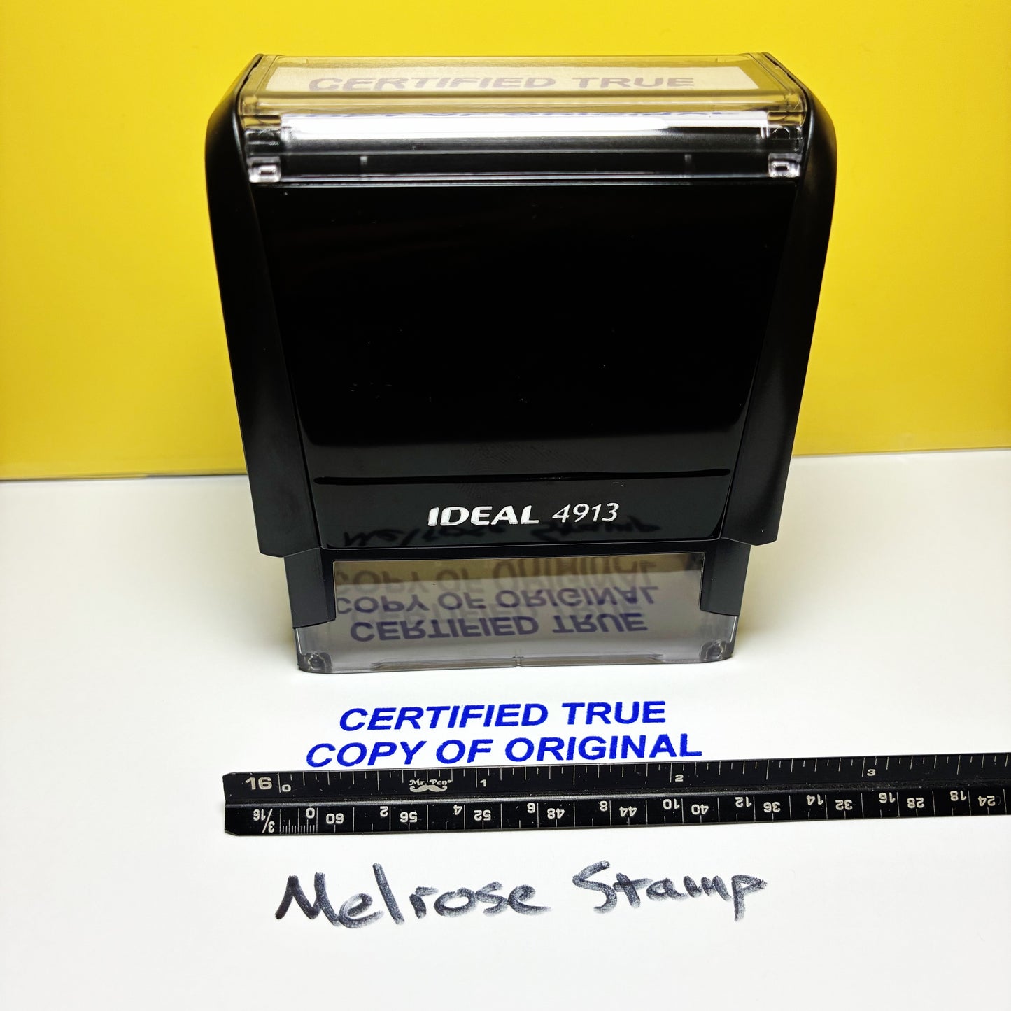 Certified True Copy Of Original Rubber Stamp Blue Ink Ideal 4913