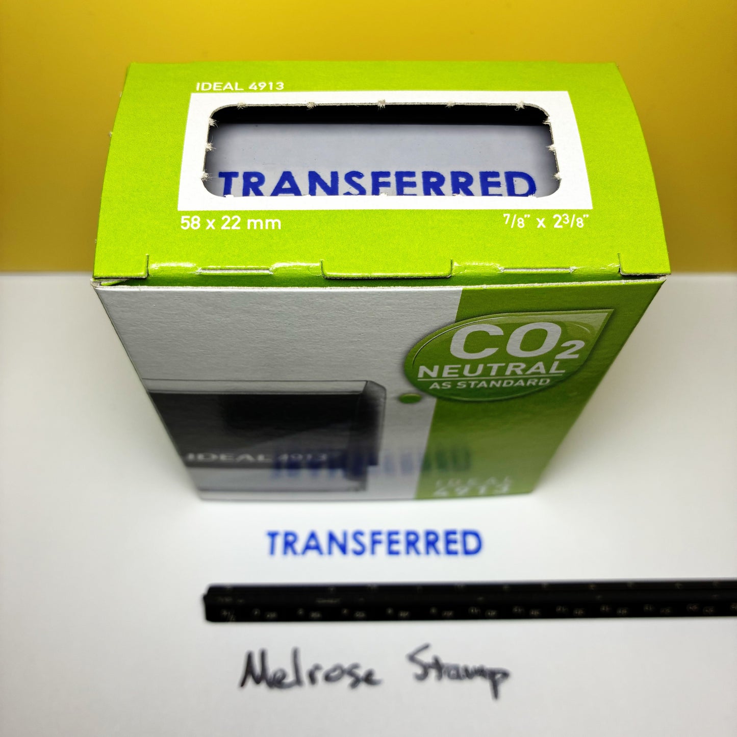 Transferred Rubber Stamp Blue Ink Self Inking Ideal 4913