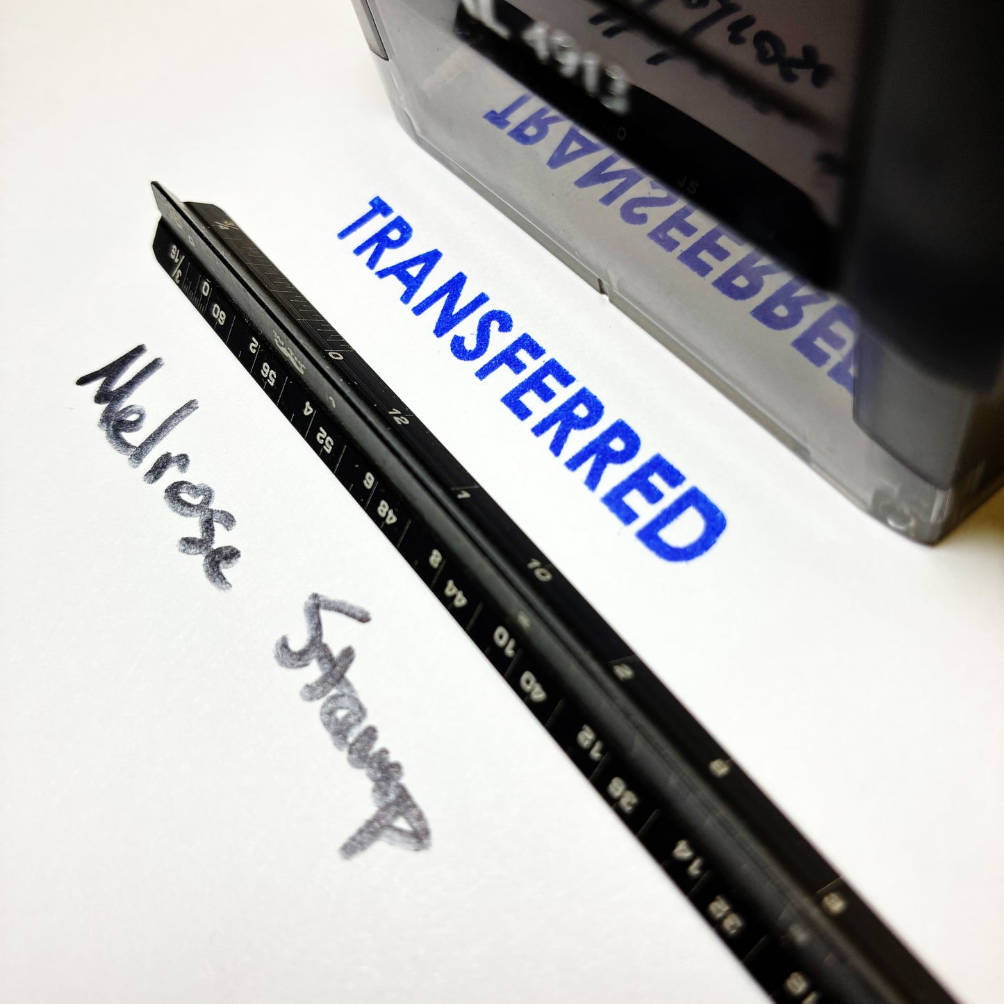 Transferred Rubber Stamp Blue Ink Self Inking Ideal 4913