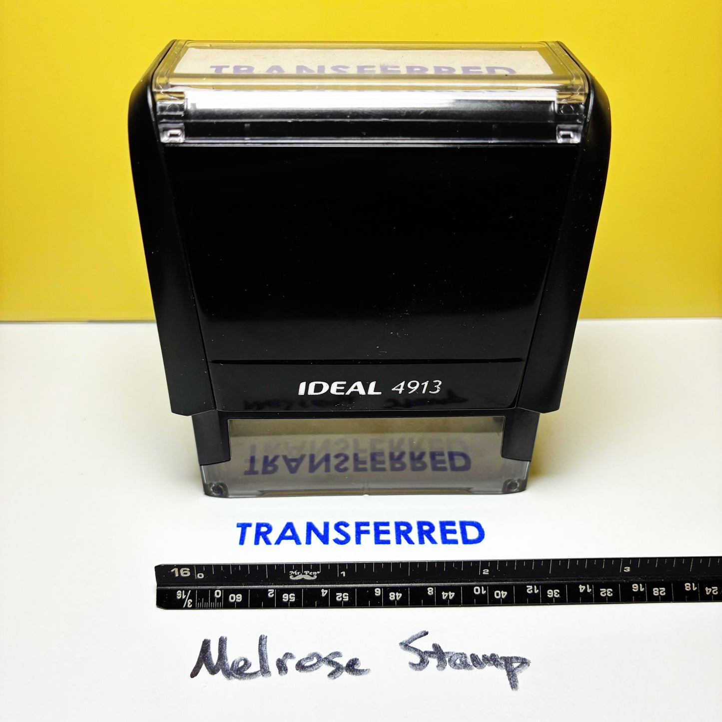 Transferred Rubber Stamp Blue Ink Self Inking Ideal 4913