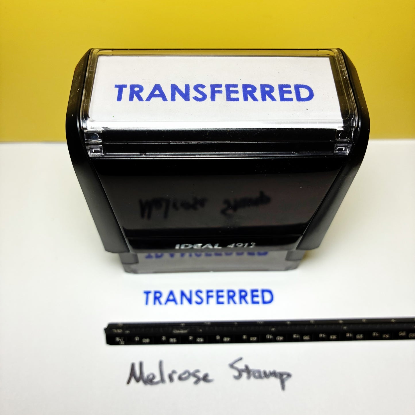 Transferred Rubber Stamp Blue Ink Self Inking Ideal 4913