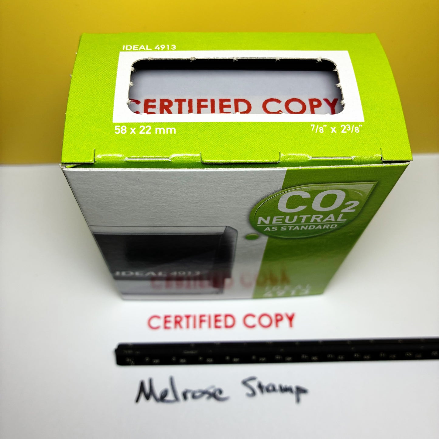 Certified Copy Rubber Stamp Red Ink Self Inking Ideal 4913