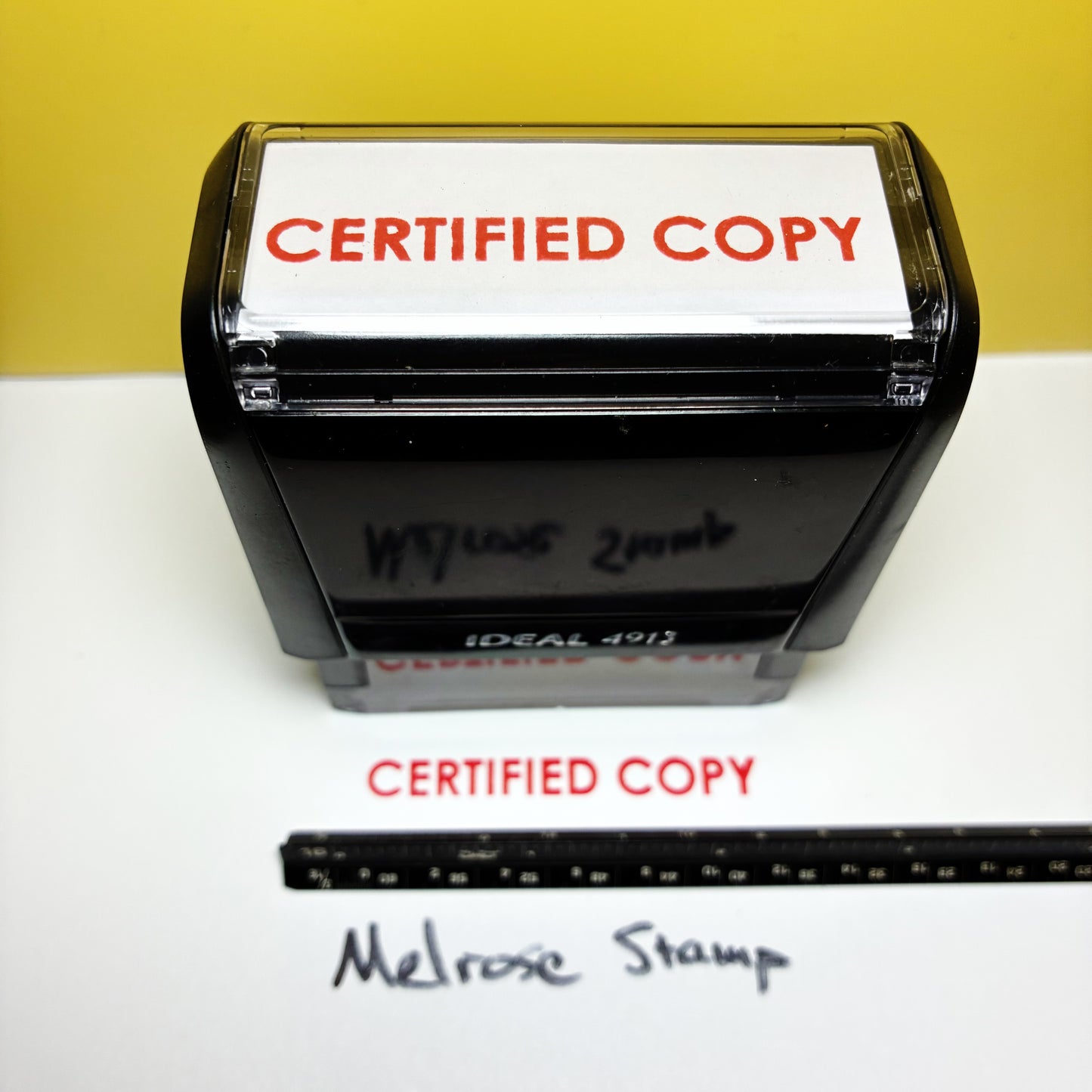 Certified Copy Rubber Stamp Red Ink Self Inking Ideal 4913