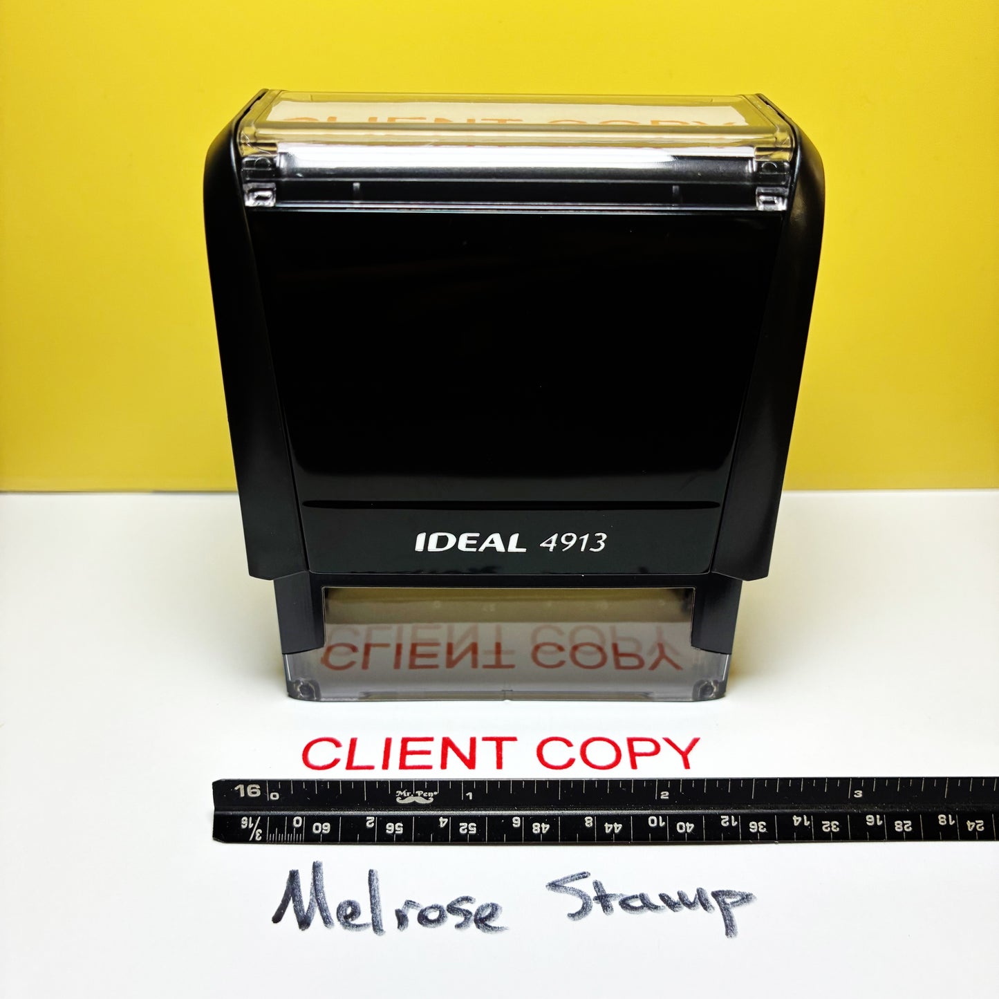 Client Copy Rubber Stamp Red Ink Self Inking Ideal 4913