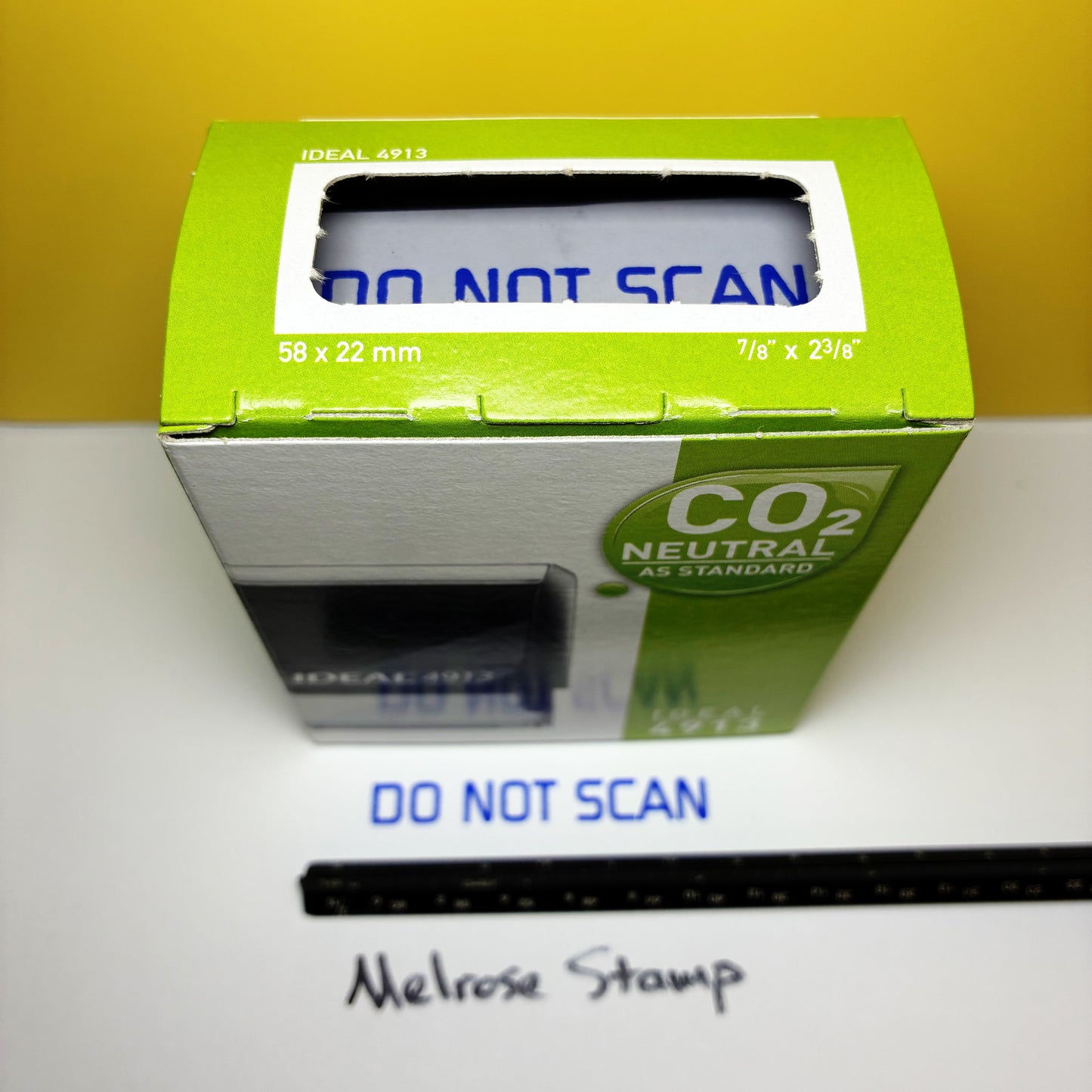 Do Not Scan Rubber Stamp Blue Ink Self Inking Ideal 4913