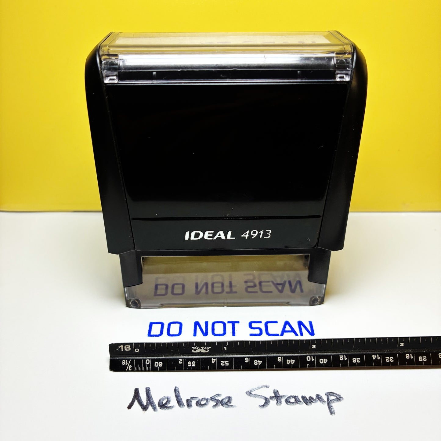 Do Not Scan Rubber Stamp Blue Ink Self Inking Ideal 4913