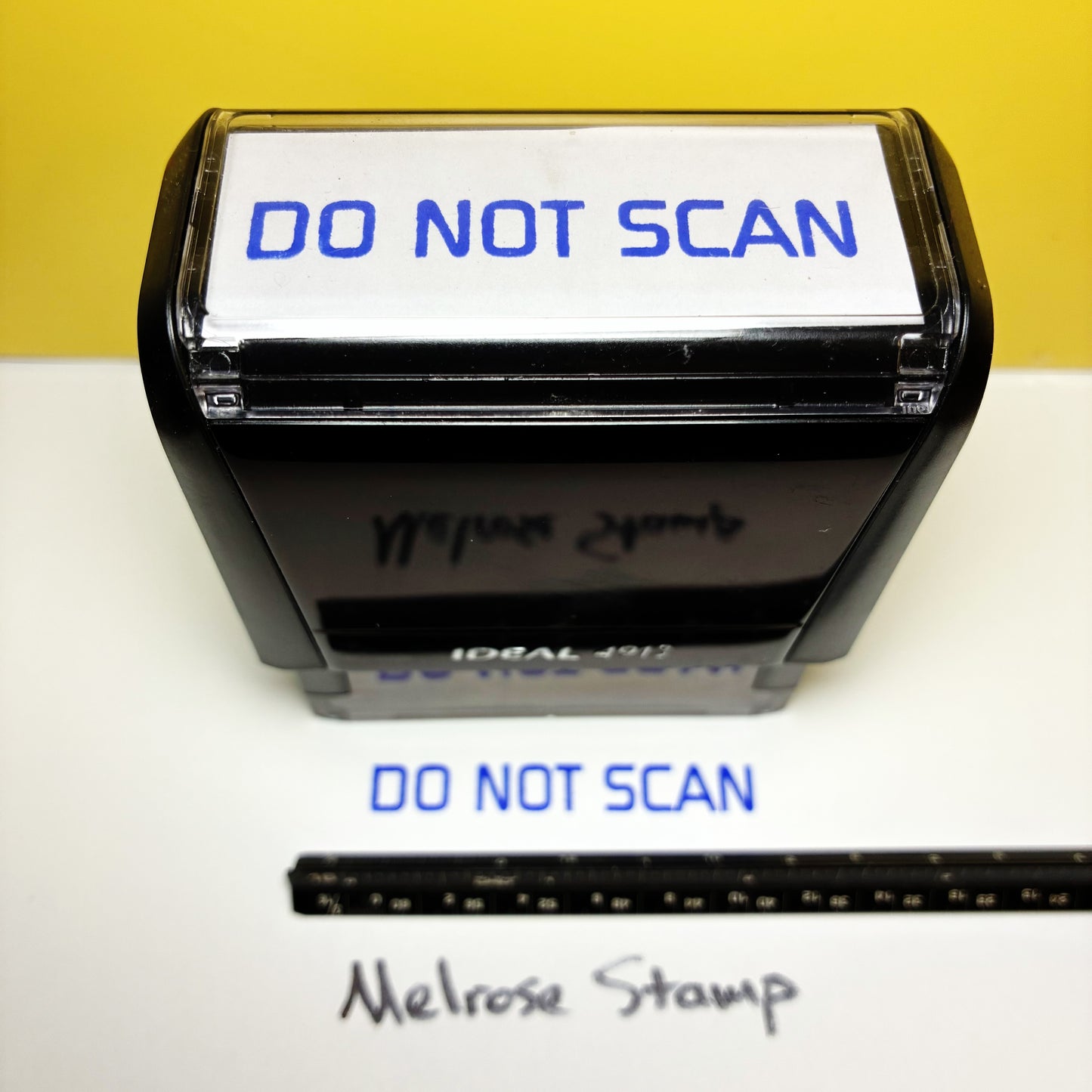 Do Not Scan Rubber Stamp Blue Ink Self Inking Ideal 4913