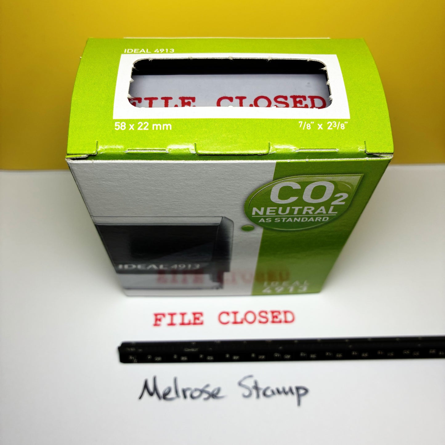 File Closed Rubber Stamp Red Ink Self Inking Ideal 4913