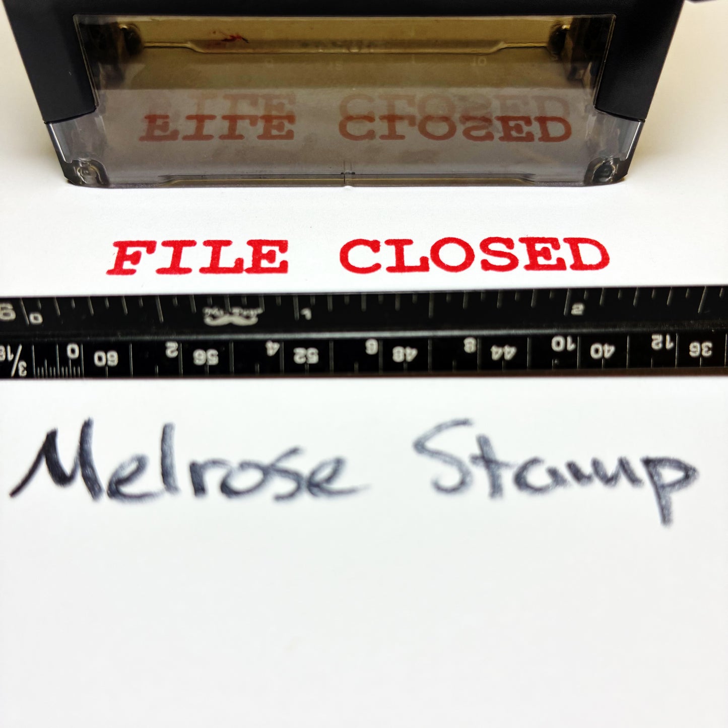 File Closed Rubber Stamp Red Ink Self Inking Ideal 4913