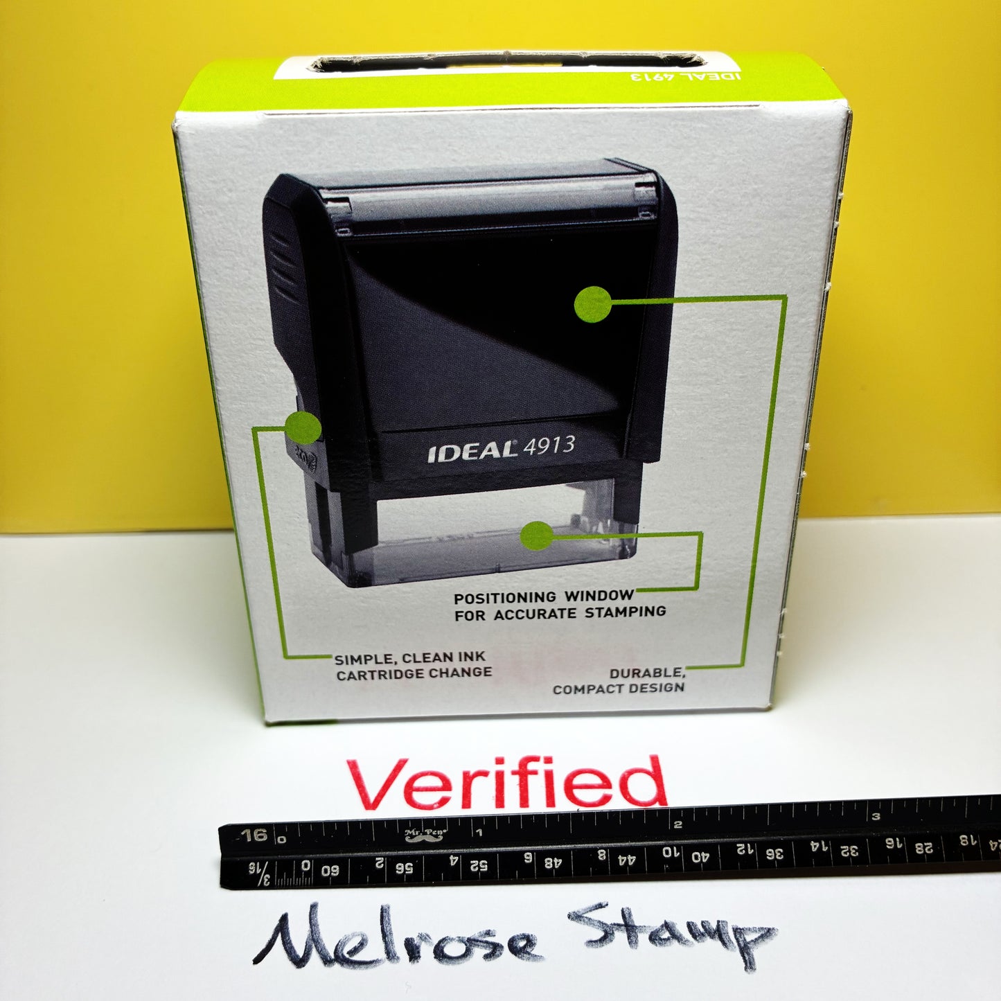 Verified Rubber Stamp Red Ink Self Inking Ideal 4913