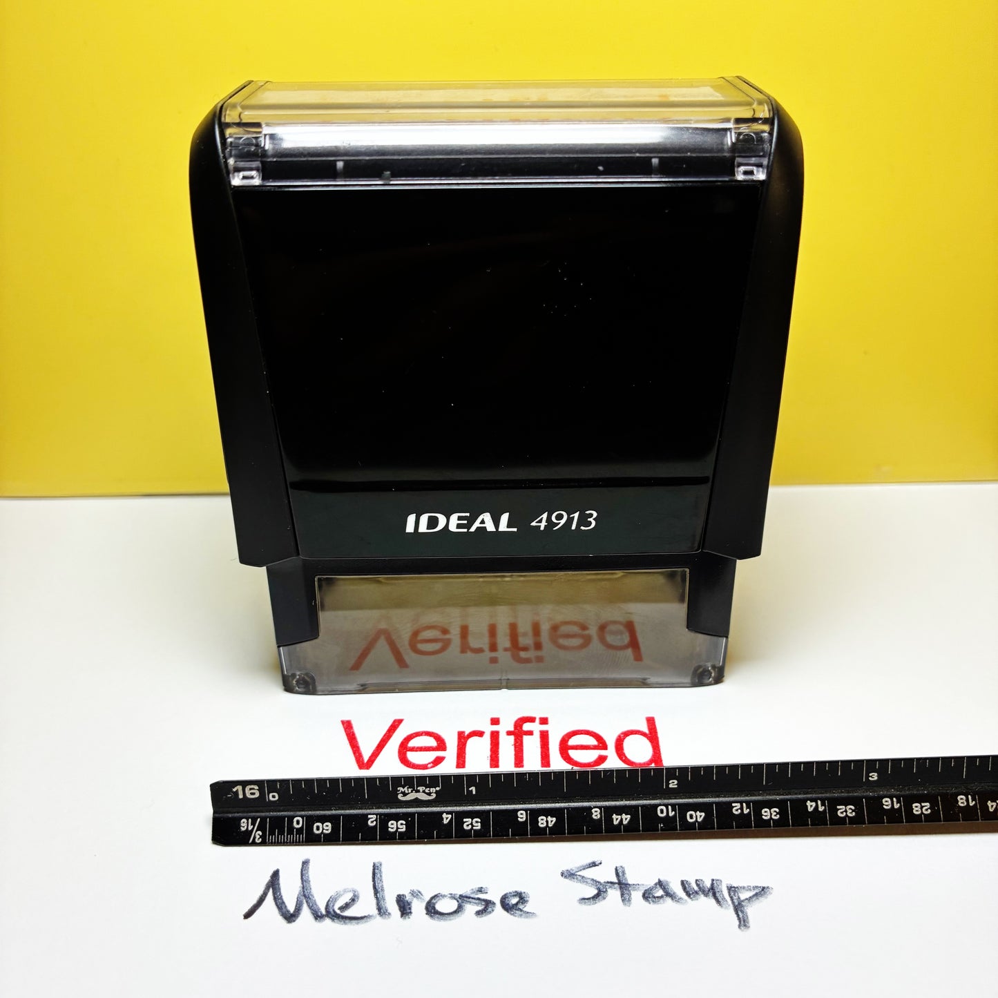 Verified Rubber Stamp Red Ink Self Inking Ideal 4913