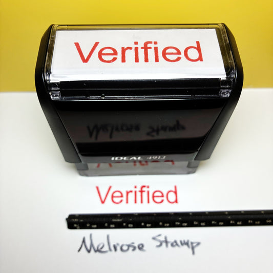 Verified Rubber Stamp Red Ink Self Inking Ideal 4913
