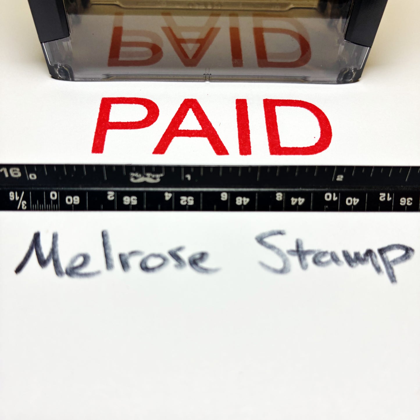 Paid Rubber Stamp Red Ink Self Inking Ideal 4913 Large