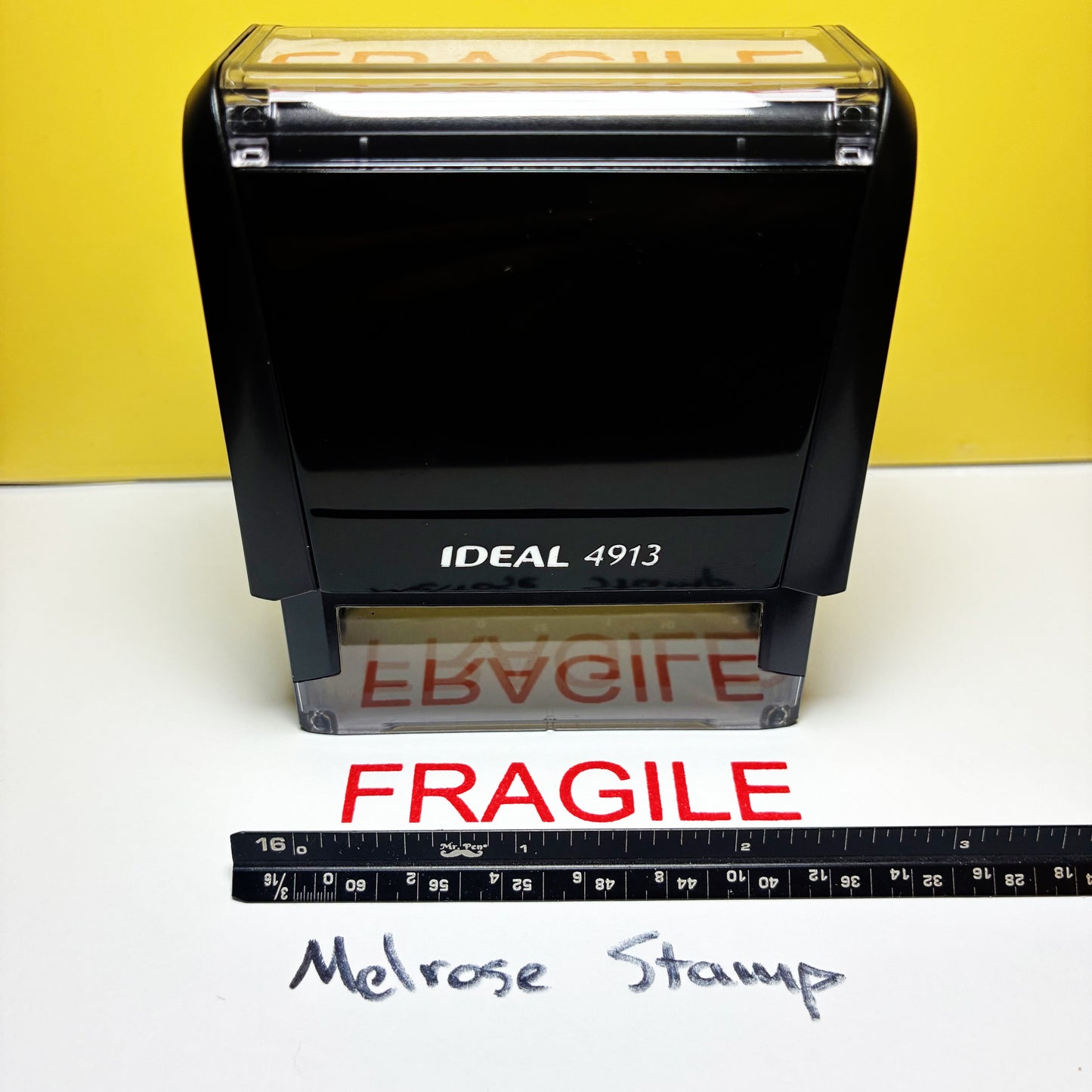 Fragile Rubber Stamp Red Ink Self Inking Ideal 4913