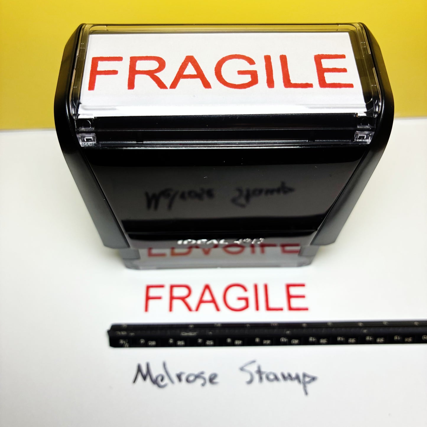 Fragile Rubber Stamp Red Ink Self Inking Ideal 4913
