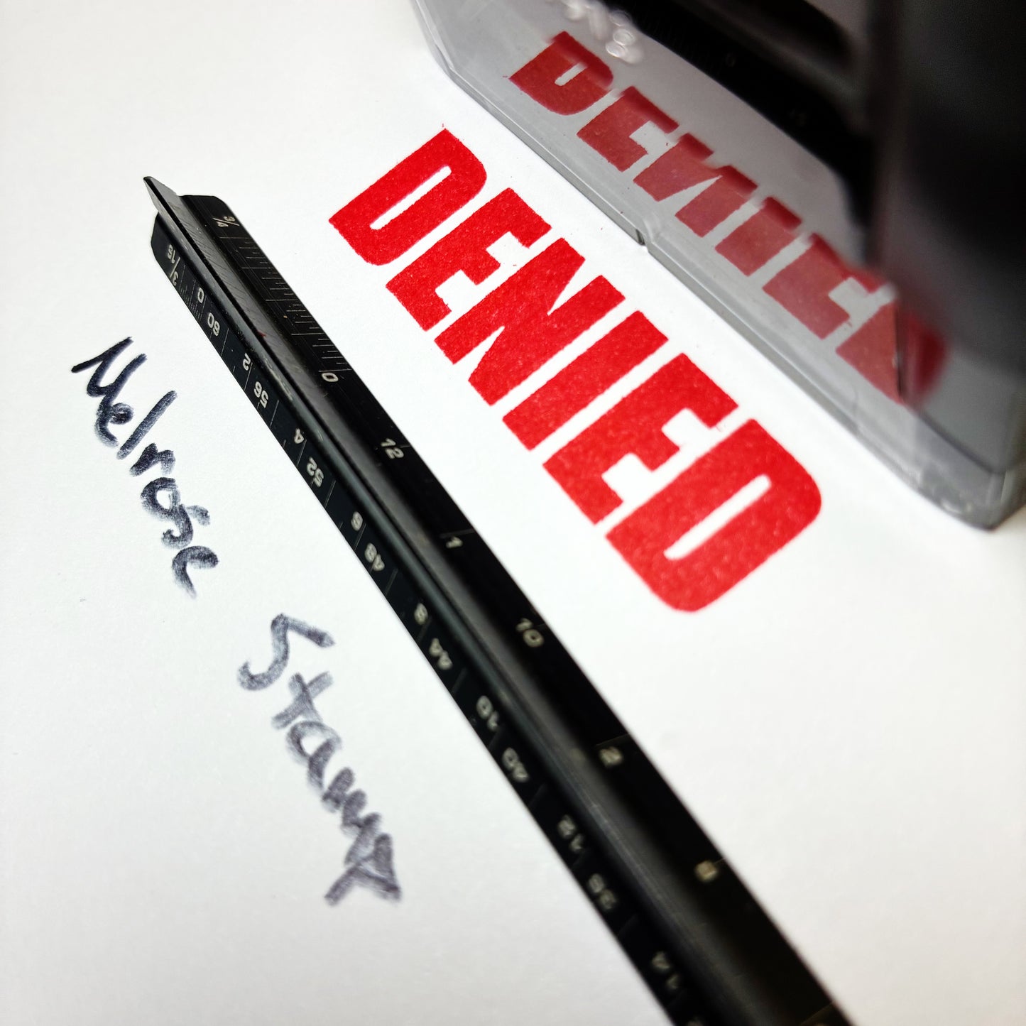 Denied Rubber Stamp Red Ink Self Inking Ideal 4913
