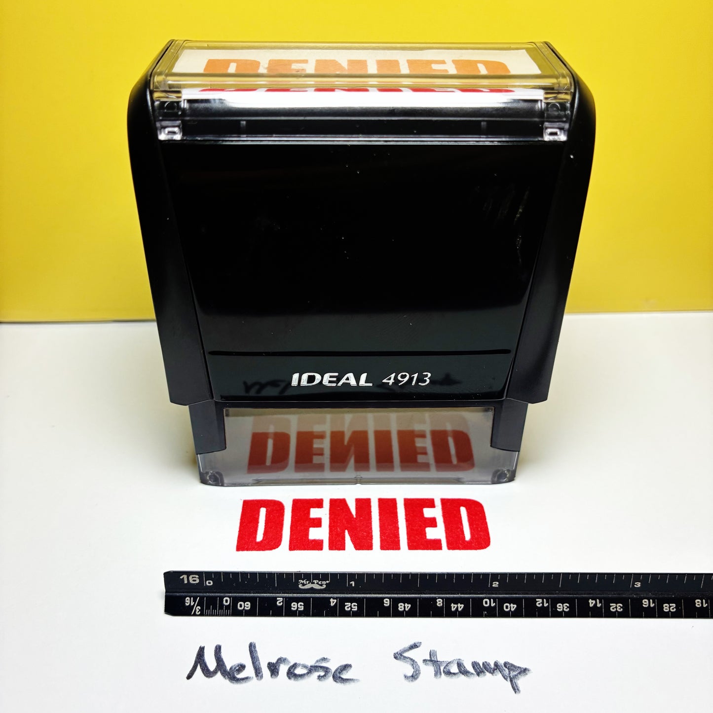 Denied Rubber Stamp Red Ink Self Inking Ideal 4913