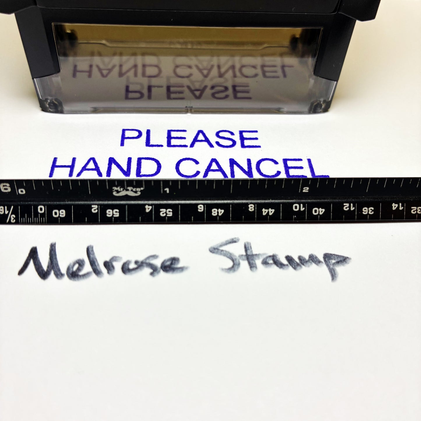 Please Hand Cancel Rubber Stamp Purple Ink Self Inking Ideal 4913