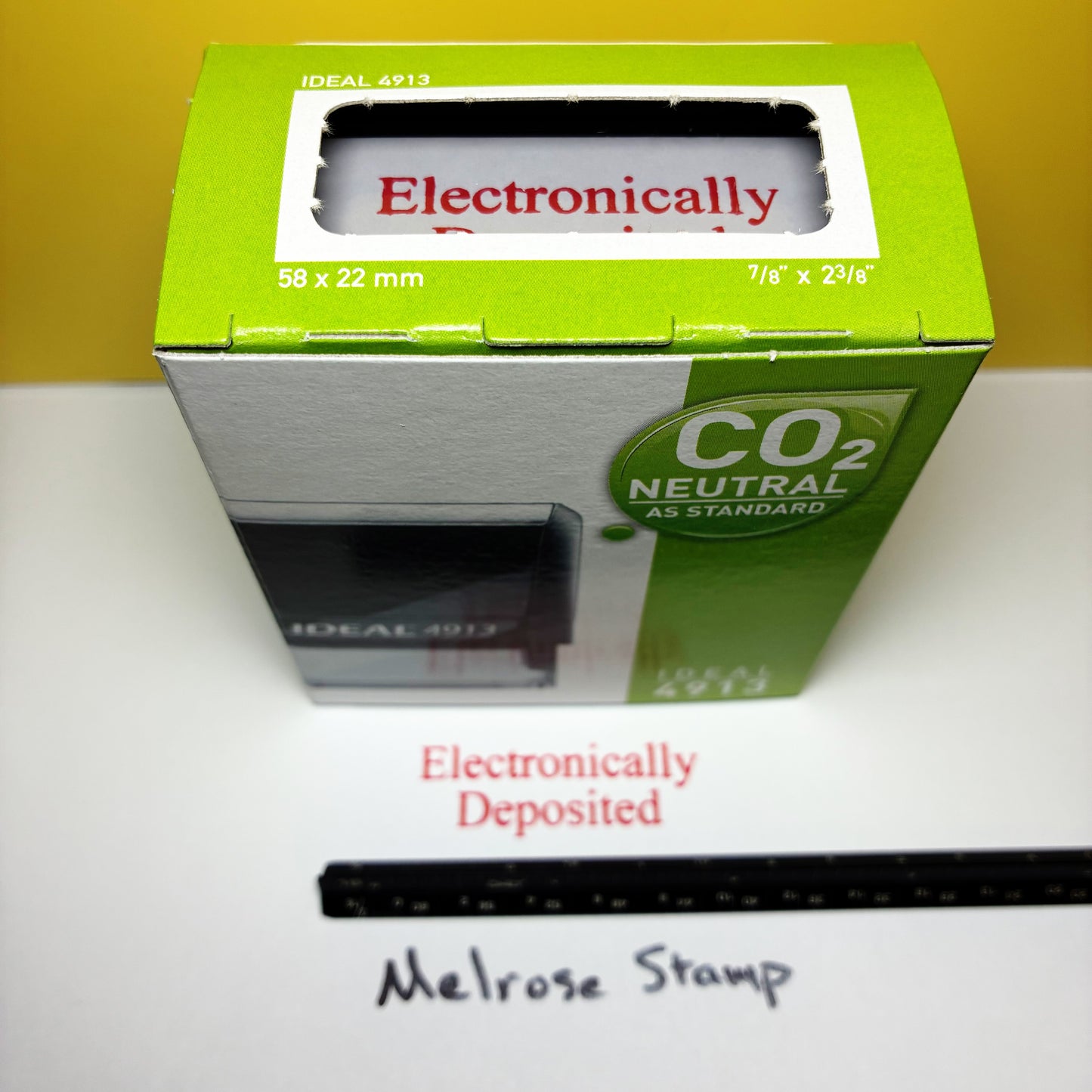 Electronically Deposited Rubber Stamp Red Ink Self Inking Ideal 4913