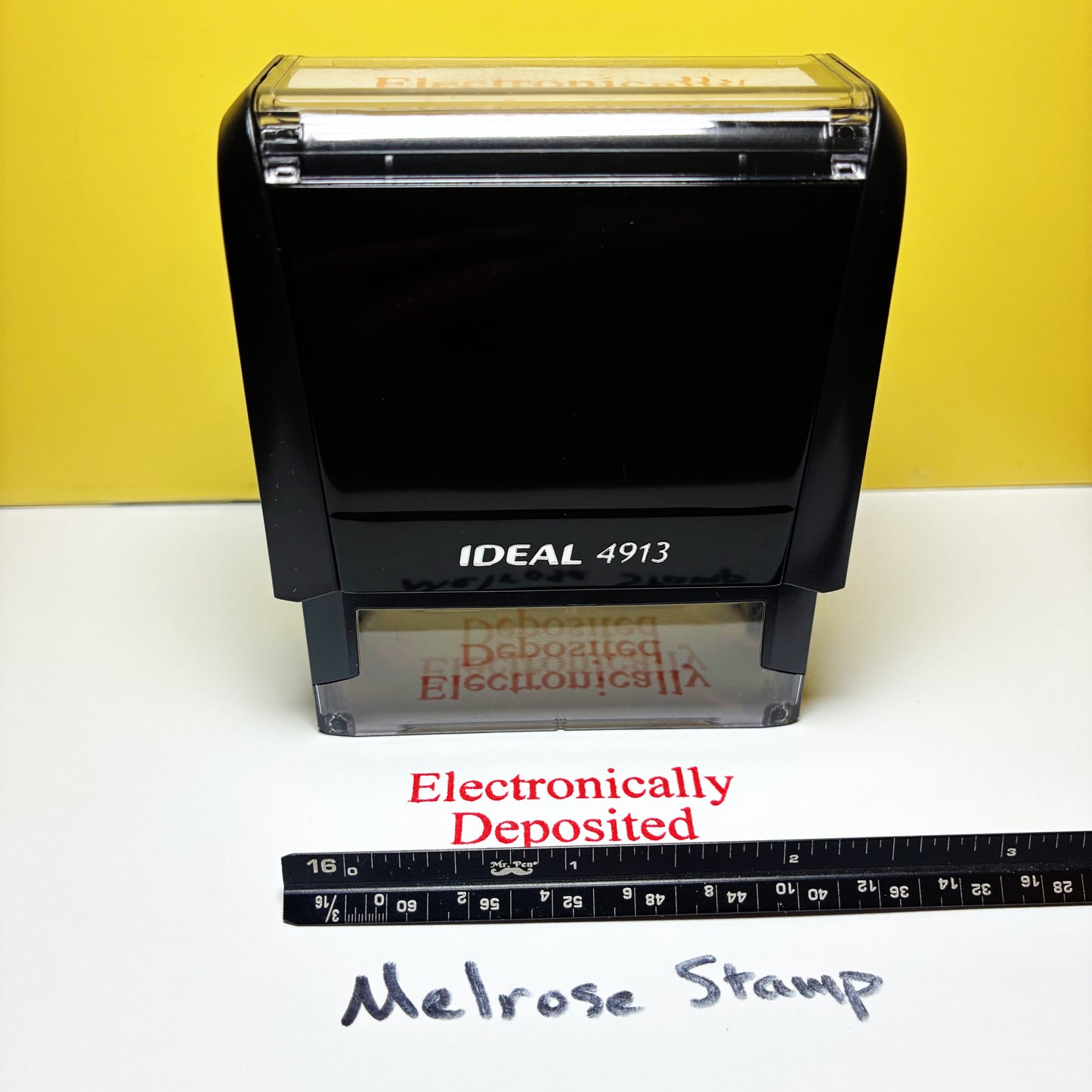 Electronically Deposited Rubber Stamp Red Ink Self Inking Ideal 4913