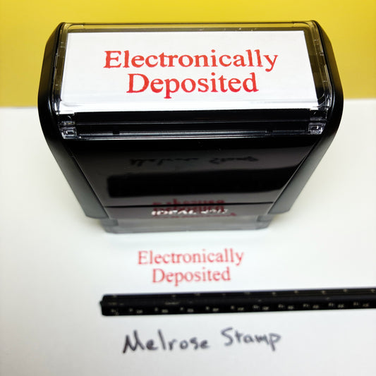 Electronically Deposited Rubber Stamp Red Ink Self Inking Ideal 4913