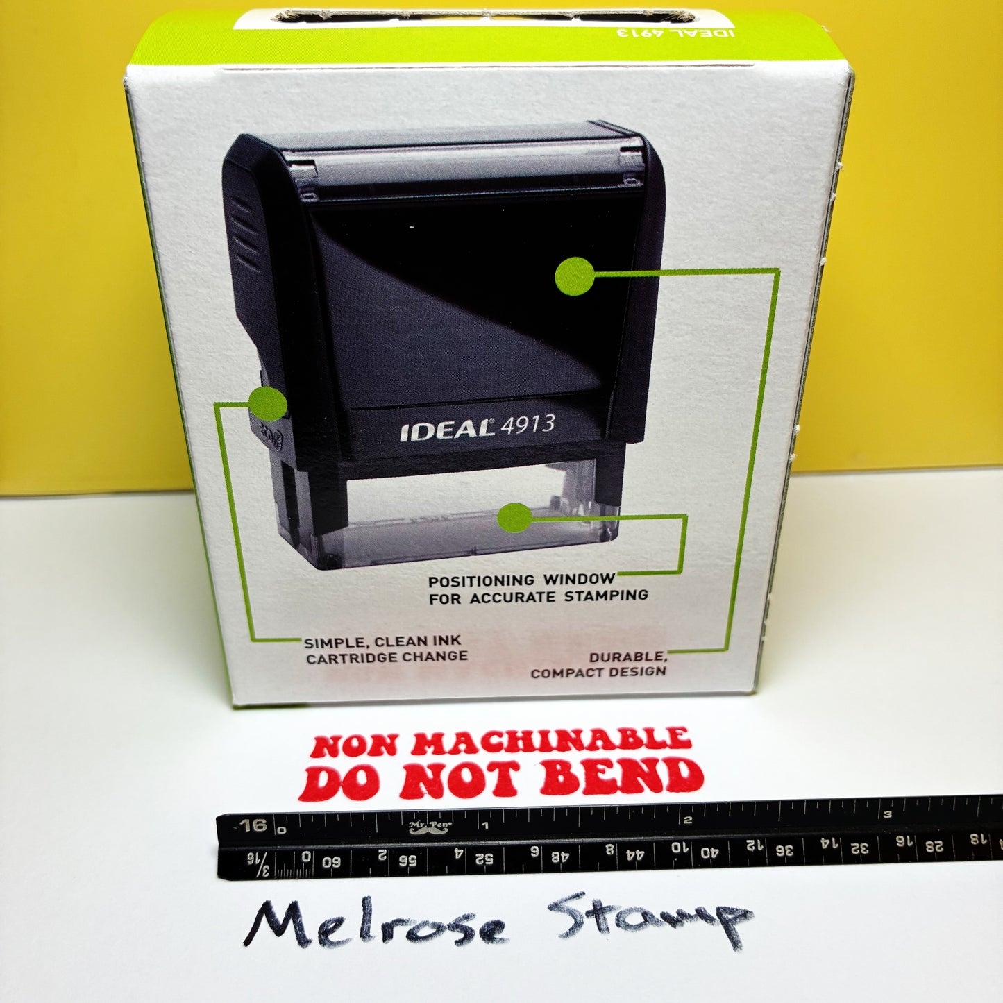 Non Machinable Do Not Bend Rubber Stamp Red Ink Self Inking Ideal 4913