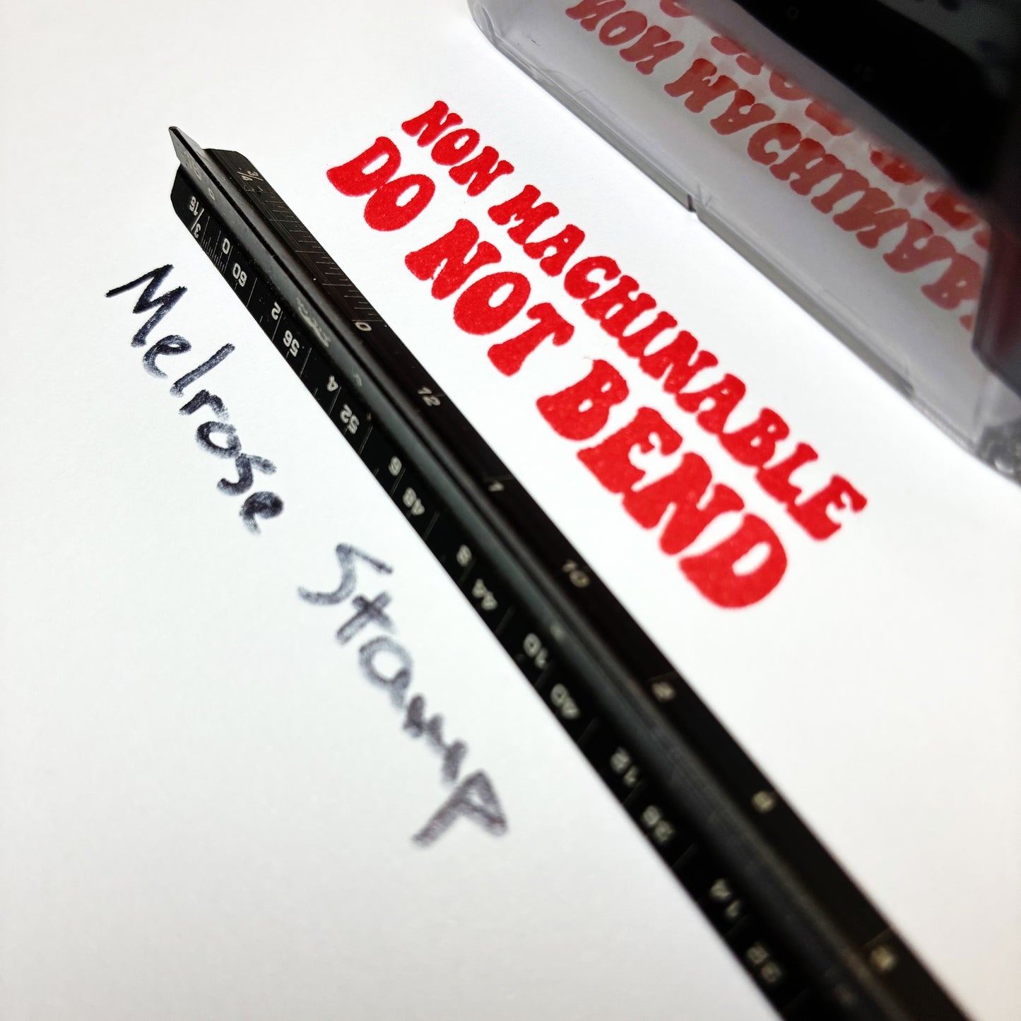 Non Machinable Do Not Bend Rubber Stamp Red Ink Self Inking Ideal 4913