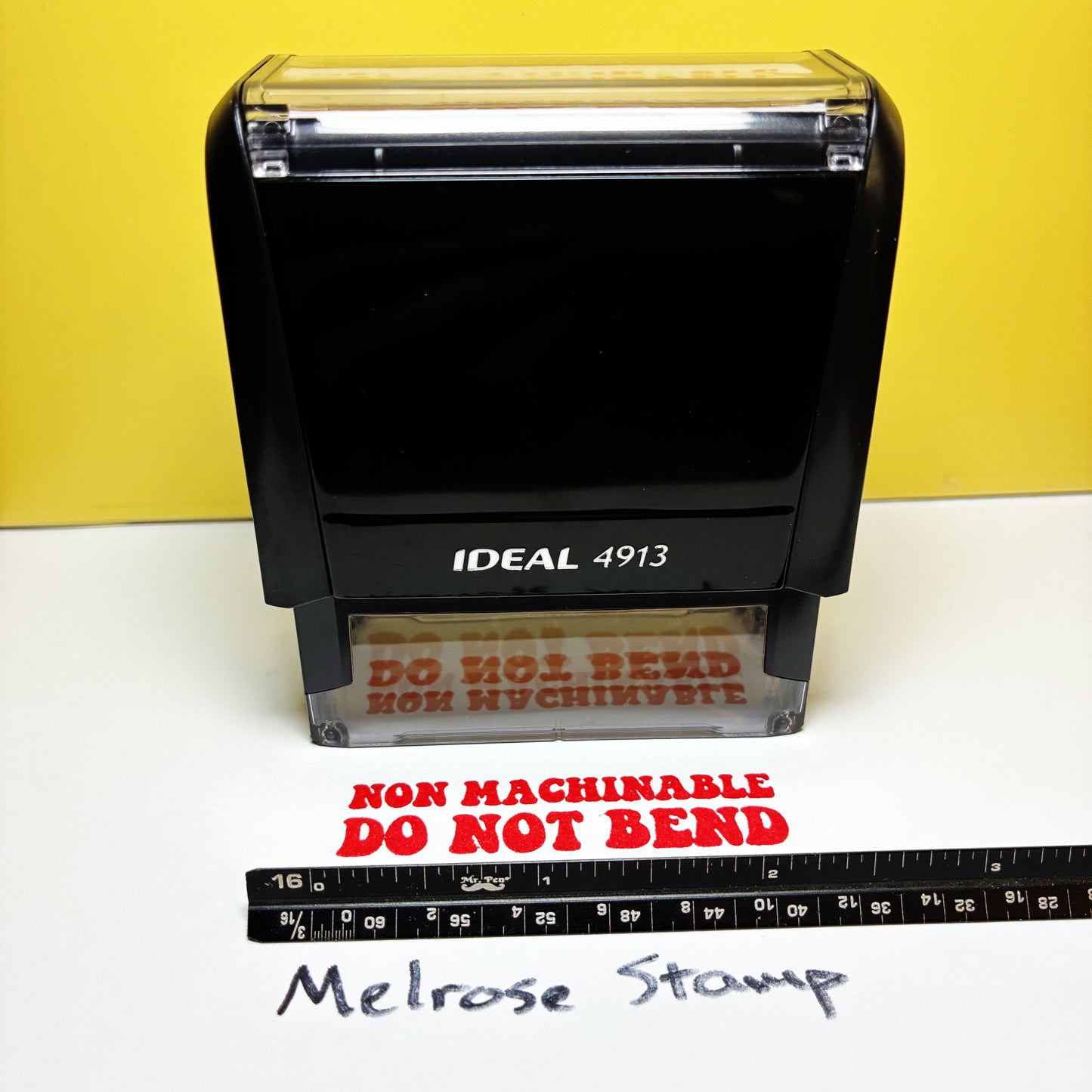Non Machinable Do Not Bend Rubber Stamp Red Ink Self Inking Ideal 4913